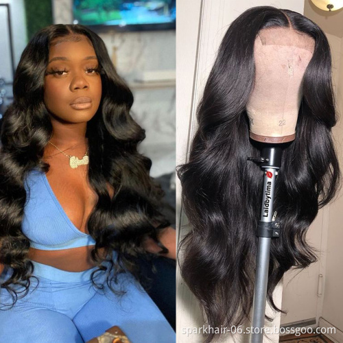 FREE ship Wholesale 180 Density HD lace front wig body wave 100 Brazilian Virgin Hair closure human hair wigs for black women